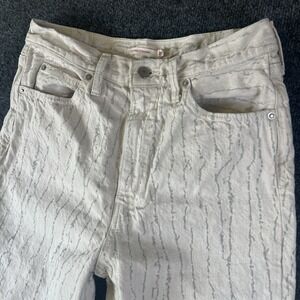 Levi's Wellthread 70s High Straight Jeans Women's 29x28 Cream Textured Design